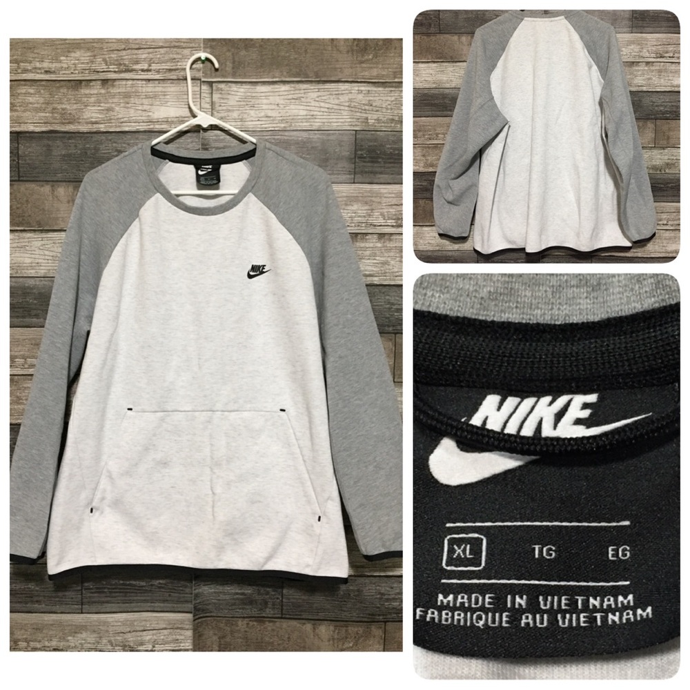 Nike Tech Fleece Sweatshirt Men’s XL Gray Light Gray Pullover